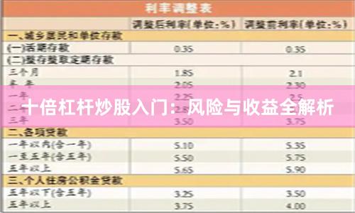 十倍杠杆炒股入门：风险与收益全解析